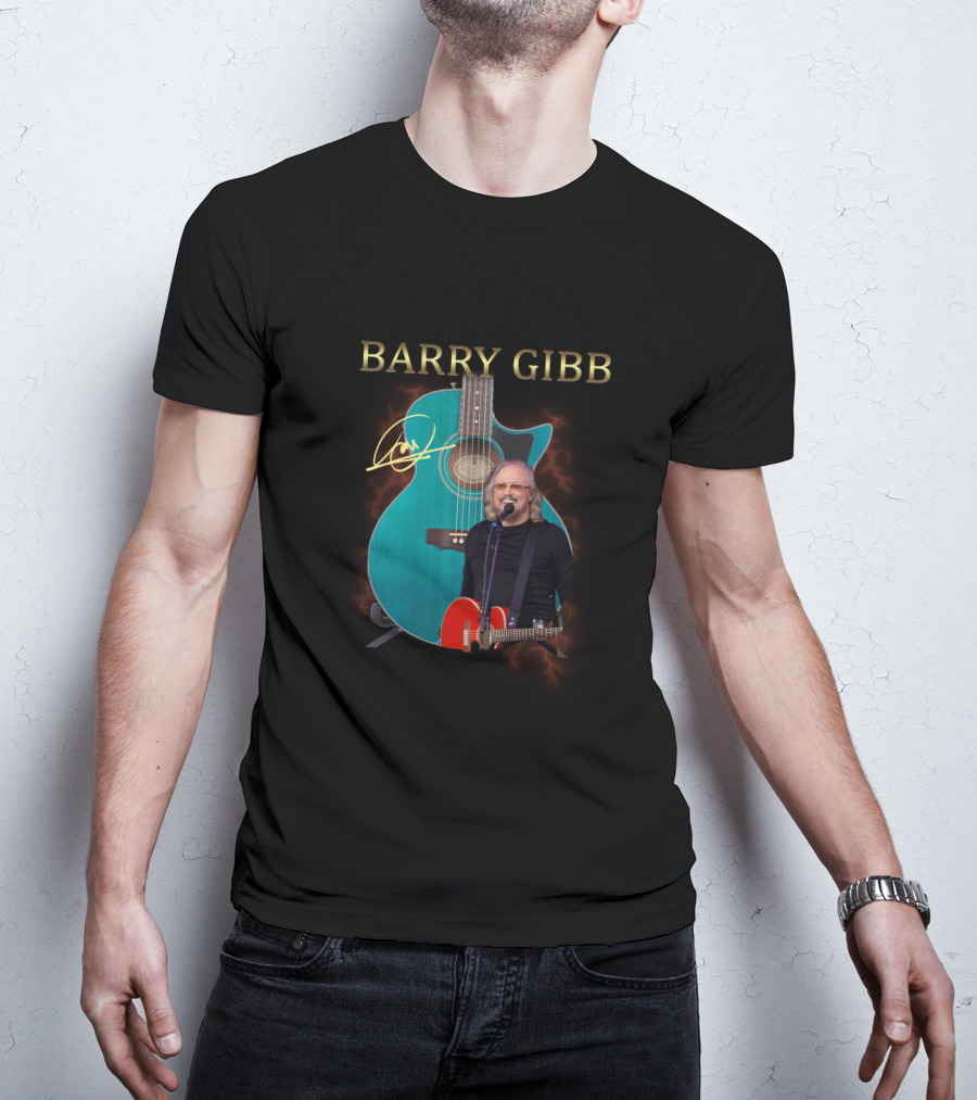 Barry Gibb Signature Electric Guitar With Performer Image T-Shirt