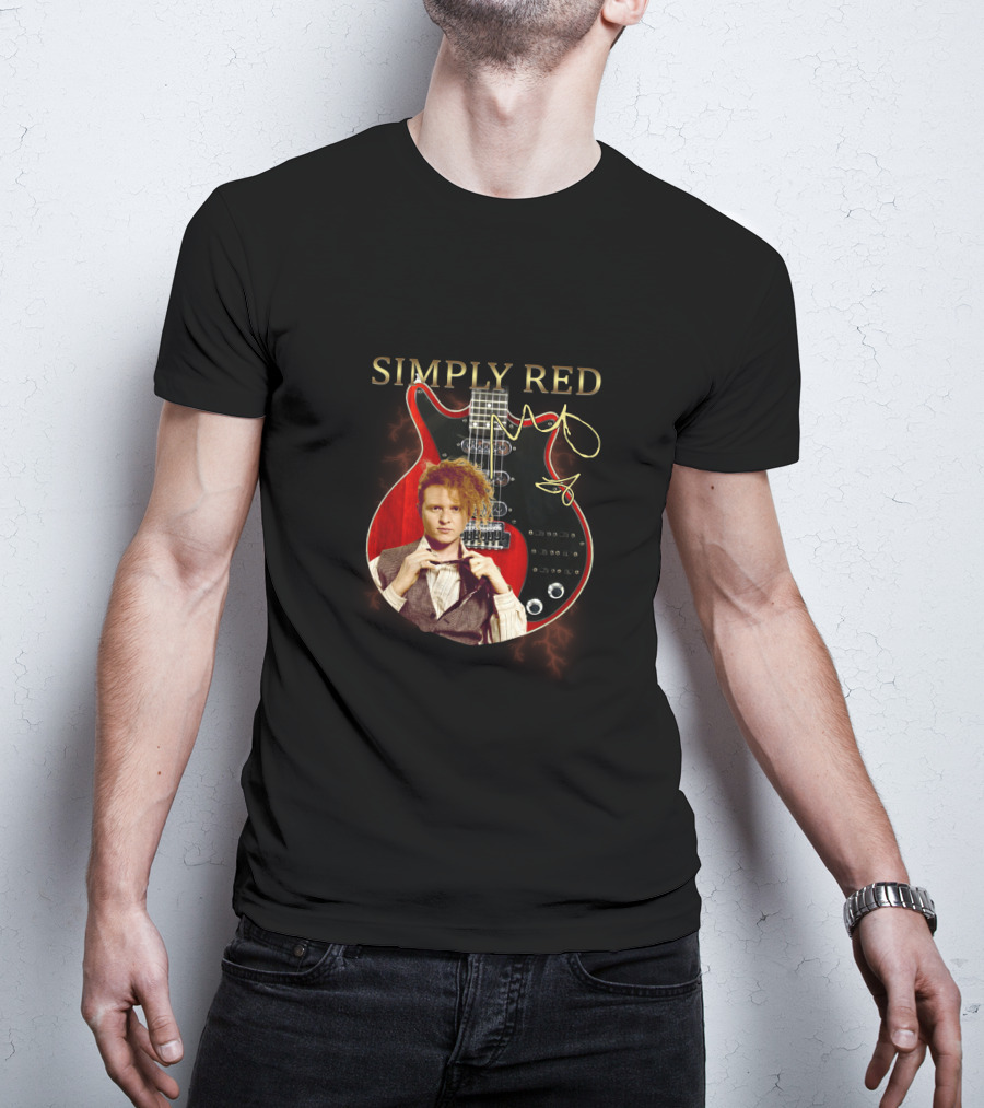 SIMPLY RED Signature Guitar With Iconic Image T-Shirt