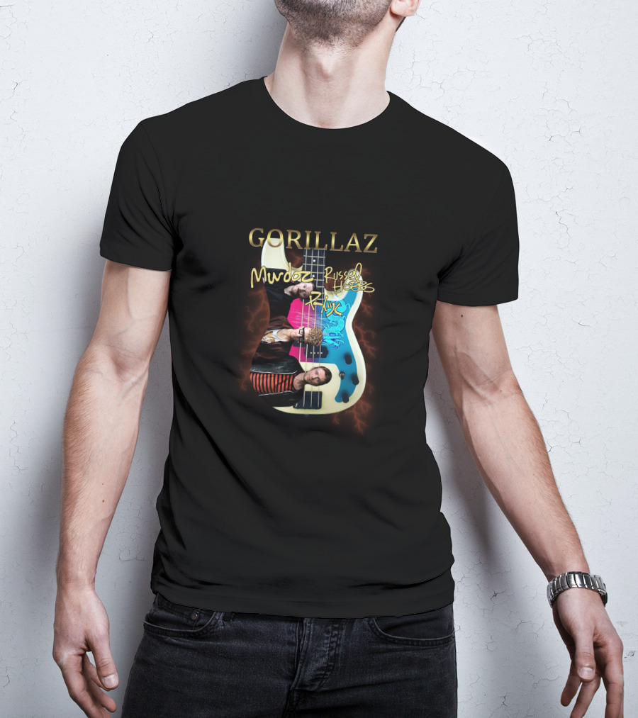 GORILLAZ Murdoc Russel Hobbs Rhys Guitar T-Shirt