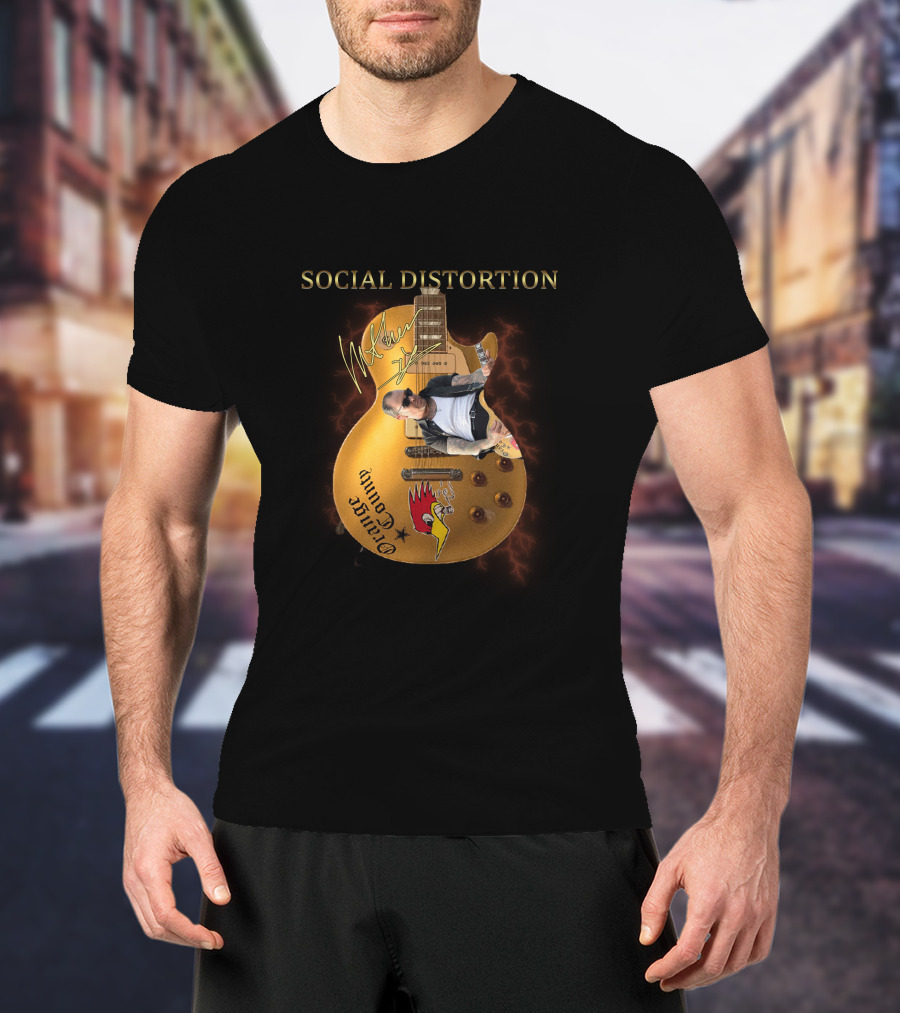 Social Distortion Authentic Guitar Signature Northern Cali Punk Rock T-Shirt