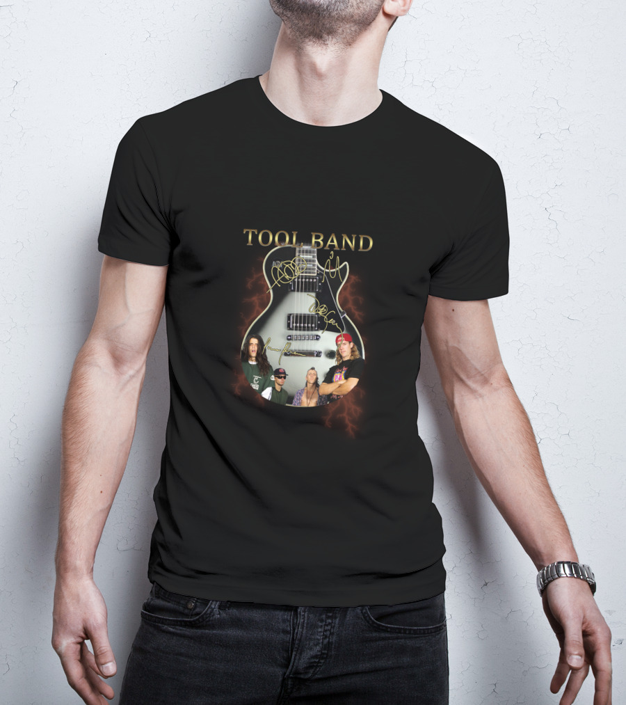 Tool Band Signature Guitar With Band Members And Autographs T-Shirt