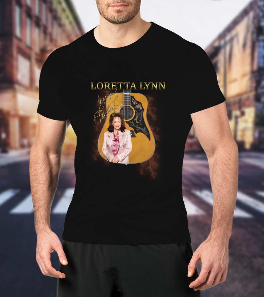 LORETTA LYNN Signature Guitar Country Music T-Shirt