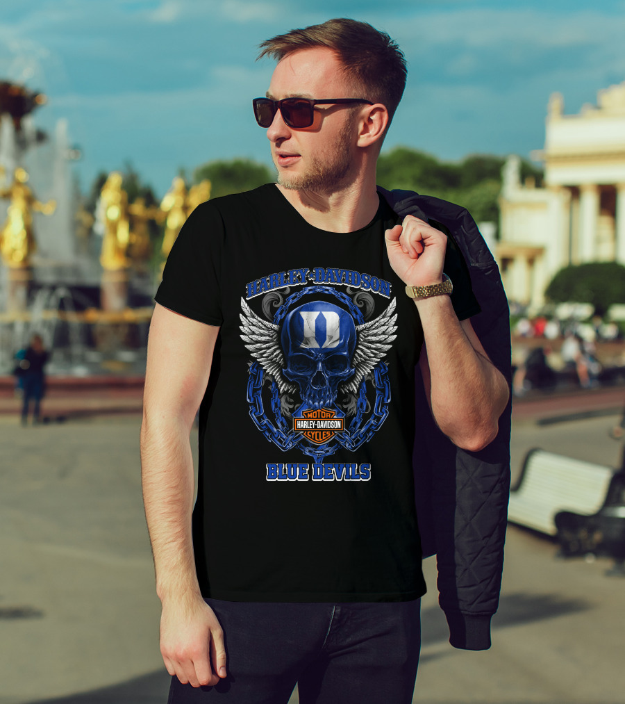 Harley Davidson Blue Devils Motor Cycles T-Shirt
