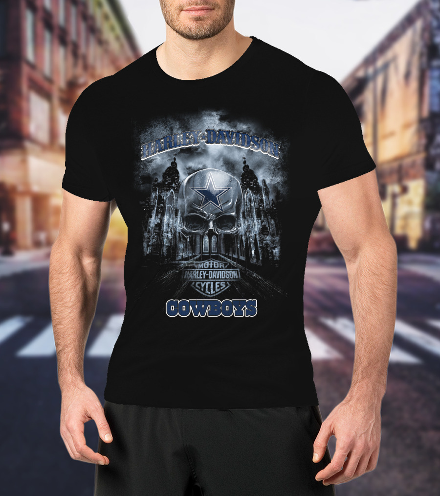 Harley Davidson Motor Cycles Dallas Cowboys Hdm1 Nfl Dvt M1Hd0415 T-Shirt