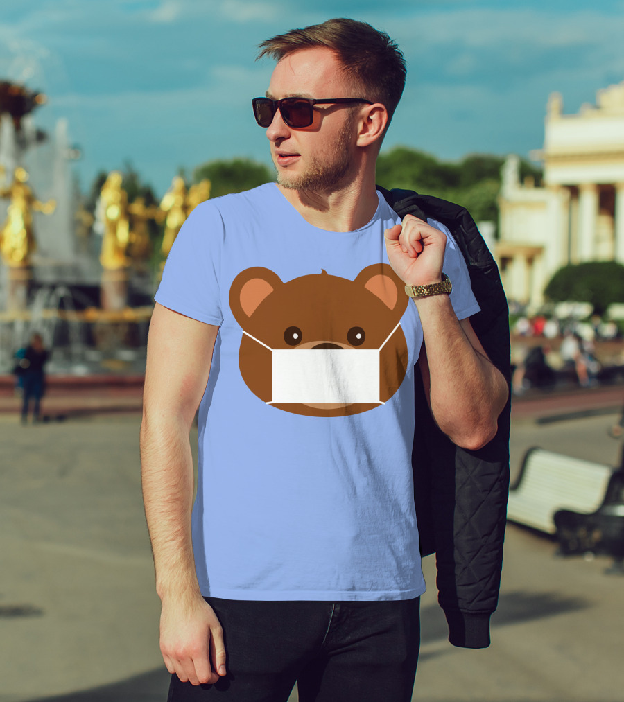 My Bear Cute Masked Teddy Face T-Shirt