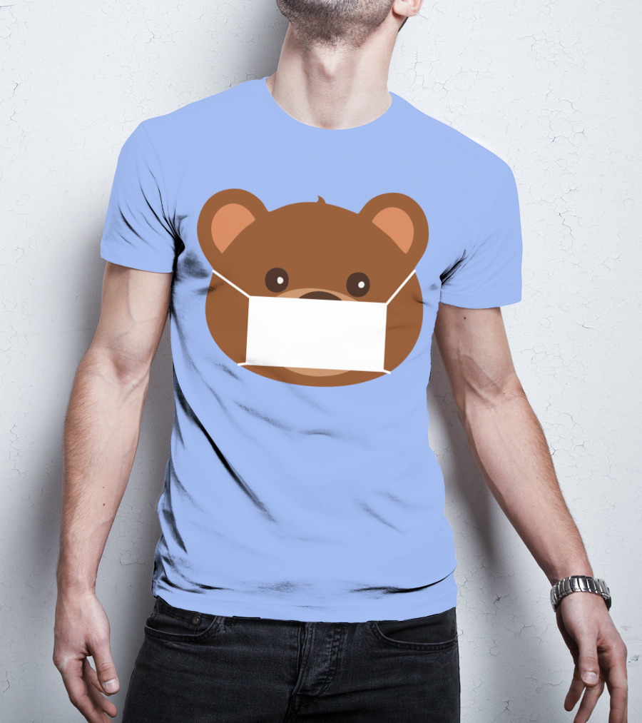 My Bear Cute Masked Teddy Face T-Shirt