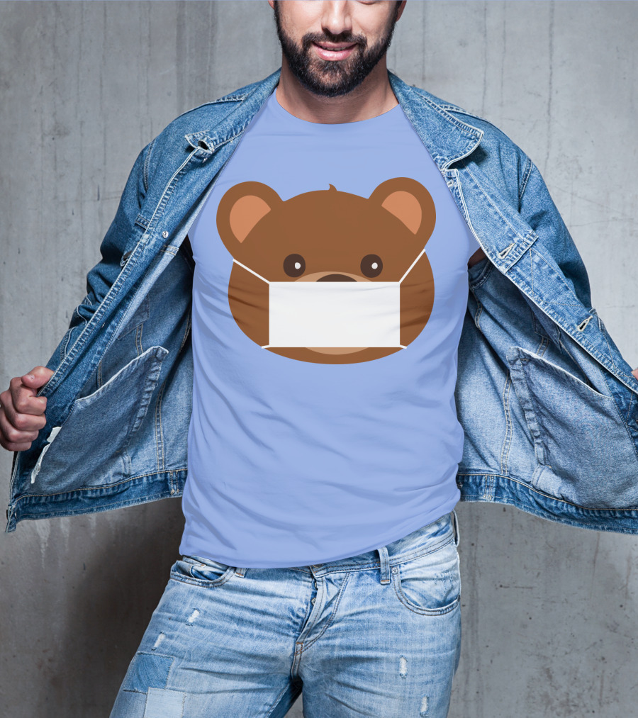 My Bear Cute Masked Teddy Face T-Shirt