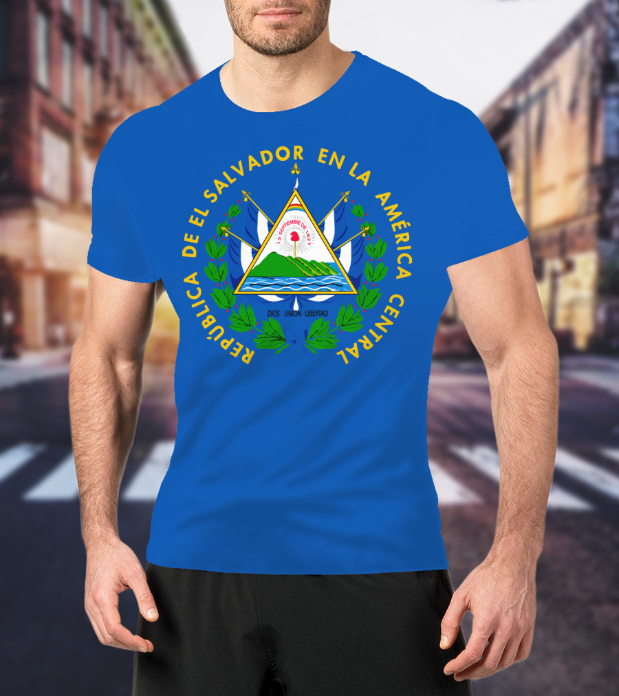República DE El Salvador En LA América Central Dios Unión Libertad Escudo DE El Salvador T-Shirt