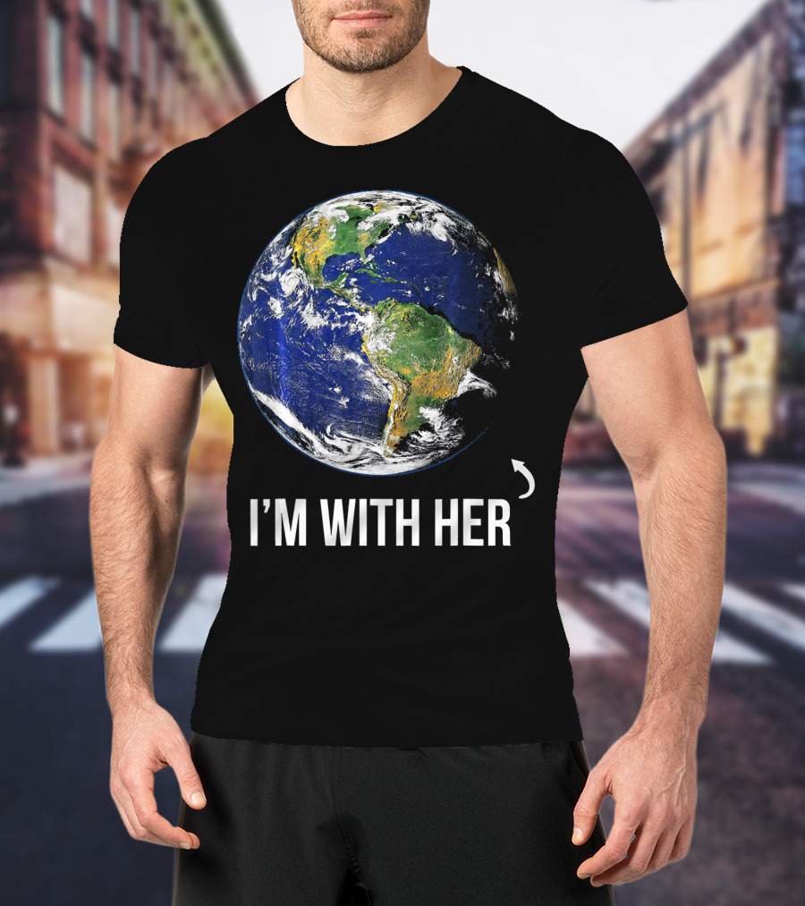 I'm With Her Earth Arrow T-Shirt