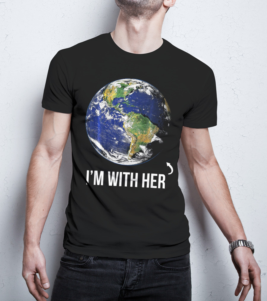 I'm With Her Earth Arrow T-Shirt