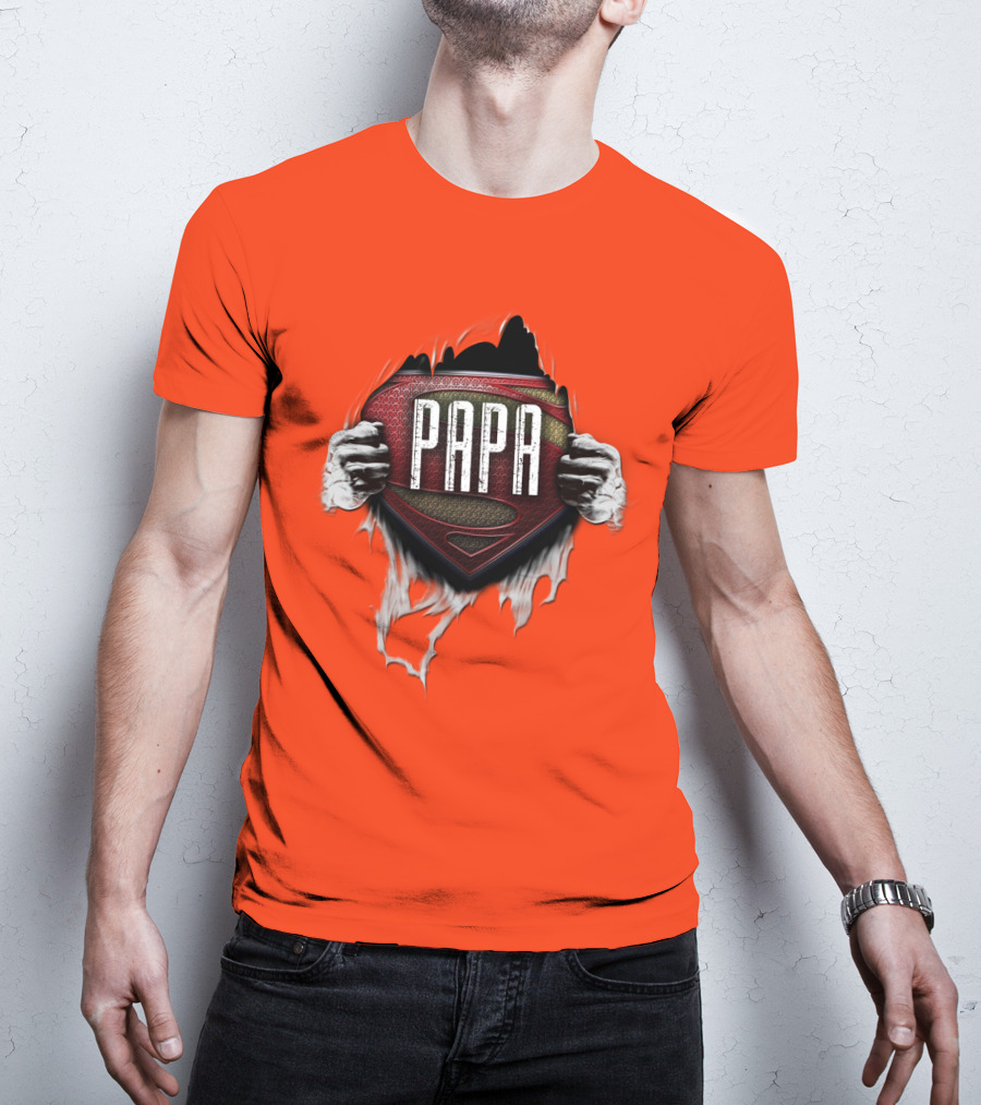 Papa Superman Logo Hero Father's Day T-Shirt