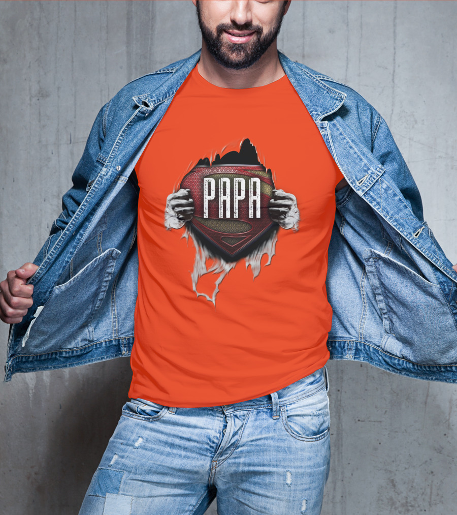 Papa Superman Logo Hero Father's Day T-Shirt