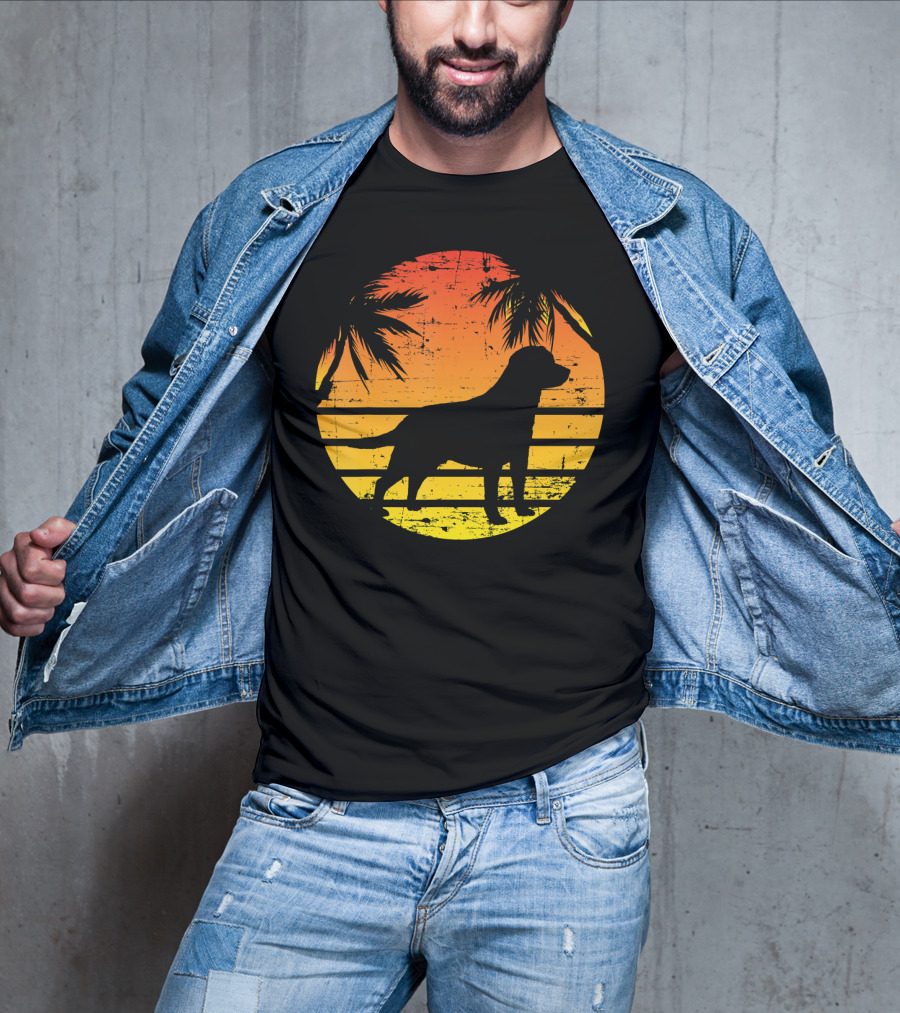Vintage Labrador Retriever Sunset Tropical T-Shirt