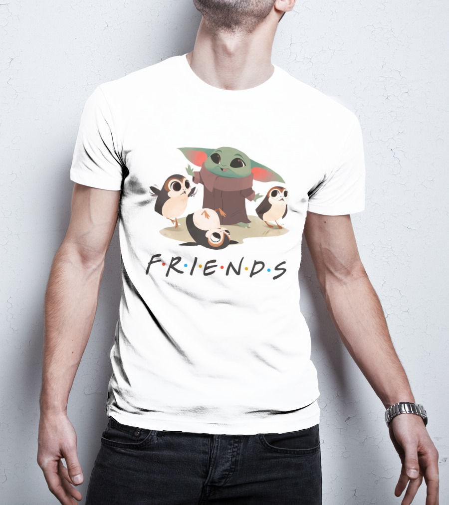 Friends Baby Yoda And Bird Friends T-Shirt