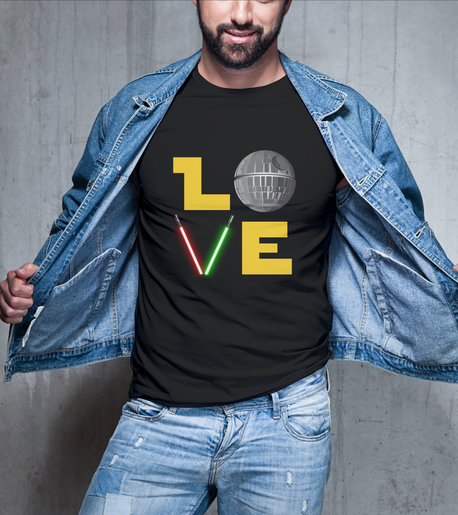 LOVE Star Wars Lightsabers Death Star T-Shirt