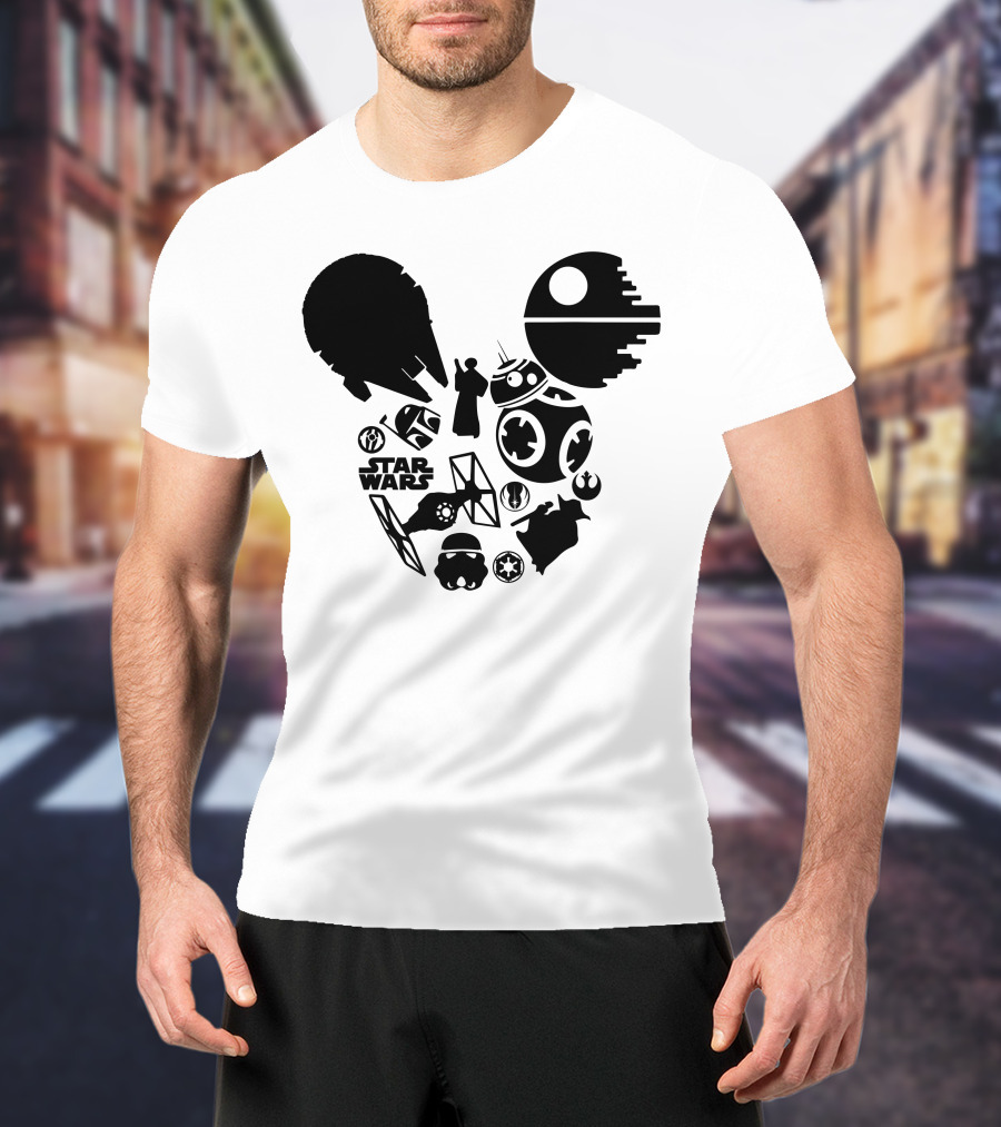Star Wars Icons Millennium Falcon Death Star BB-8 T-Shirt