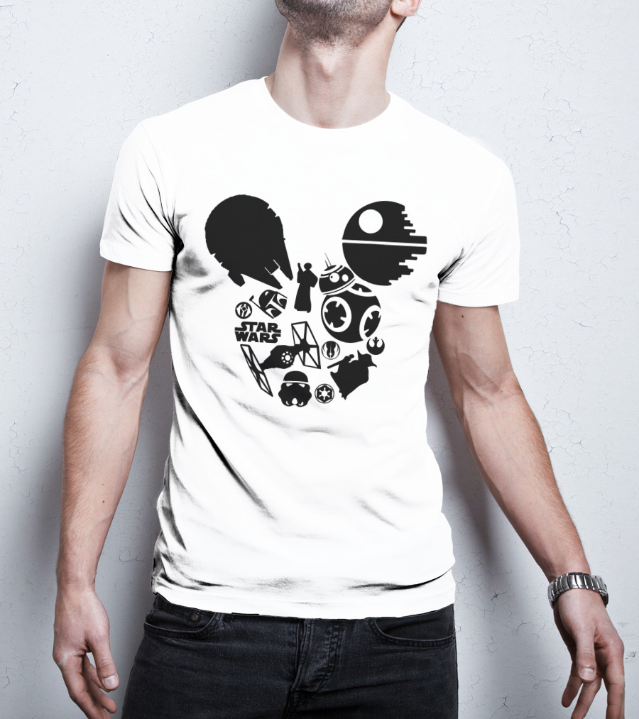Star Wars Icons Millennium Falcon Death Star BB-8 T-Shirt