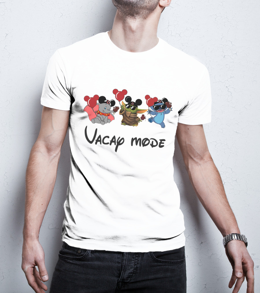 Yoda Stitch Dumbo Mickey Ears Vacay Mode Balloons T-Shirt
