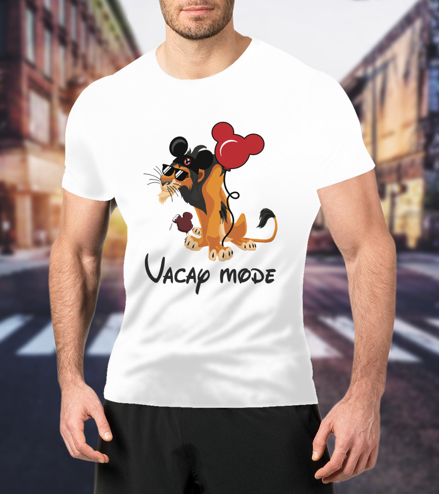 Scar Lion Vacay Mode Balloon Ears Sunglasses Ice Cream T-Shirt