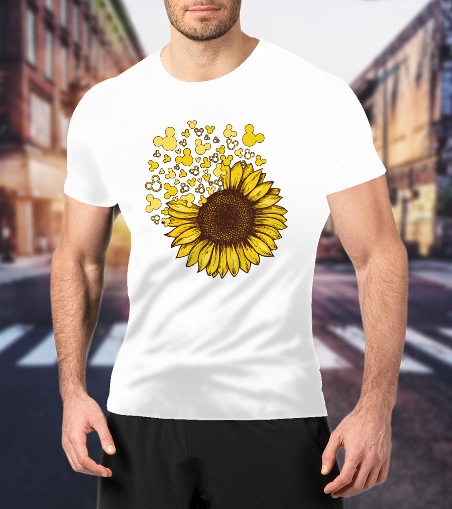 Mickey Sunflower Iconic Blooms With Classic Ears T-Shirt