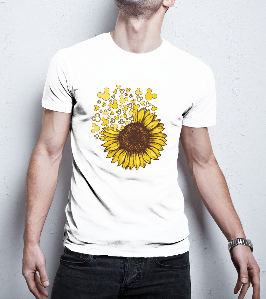 Mickey Sunflower Iconic Blooms With Classic Ears T-Shirt