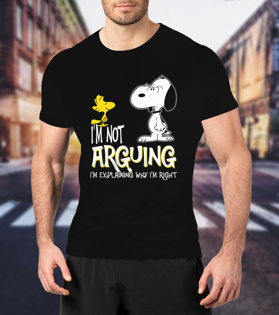 I'm Not Arguing I'm Explaining Why I'm Right Snoopy Woodstock Peanuts T-Shirt
