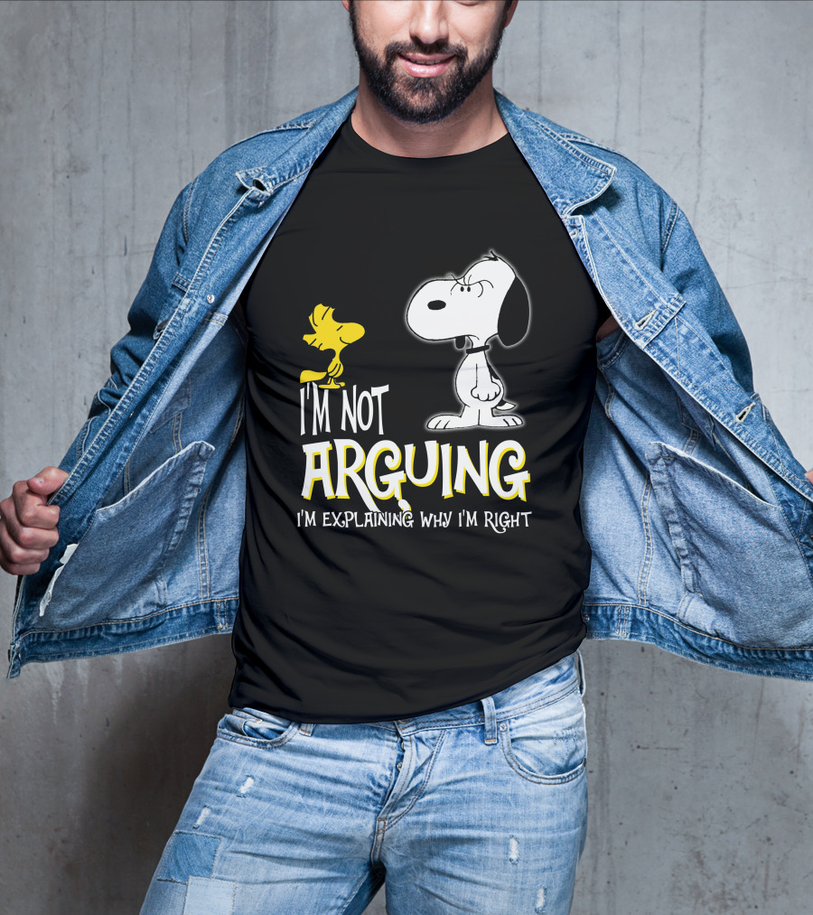 I'm Not Arguing I'm Explaining Why I'm Right Snoopy Woodstock Peanuts T-Shirt