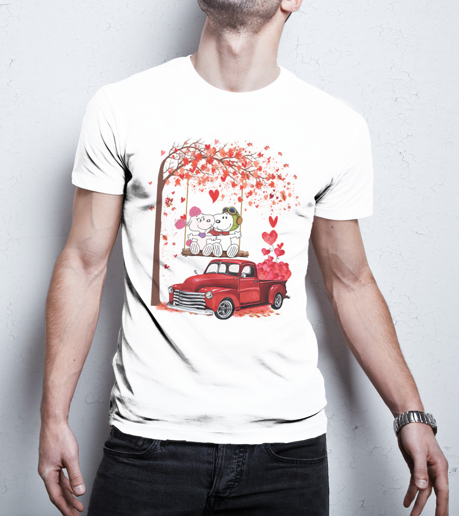 SNP Love Heart Tree Swing Red Truck Romance T-Shirt