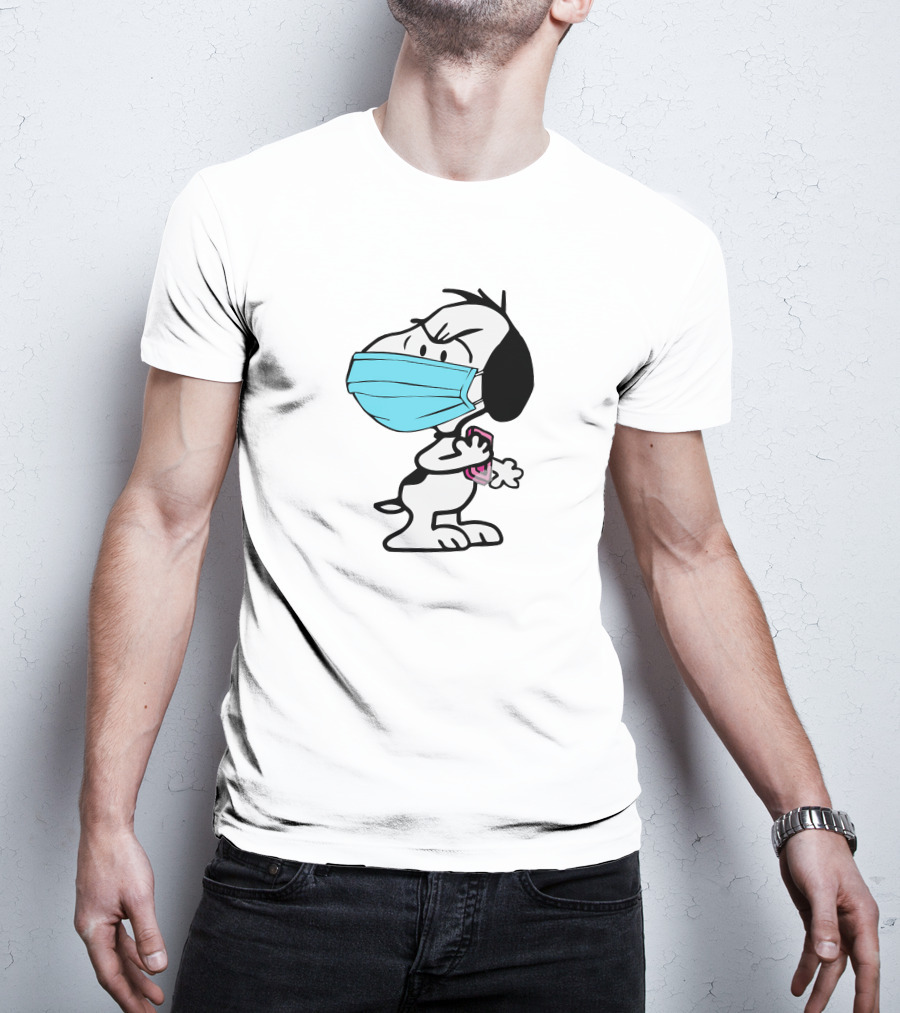 Snoopy Wearing Mask Washing Hands Hygiene Reminder T-Shirt