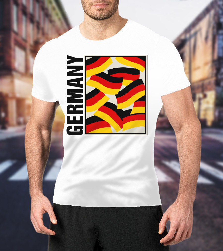 Germany Bold Black Text With Vibrant Flag T-Shirt