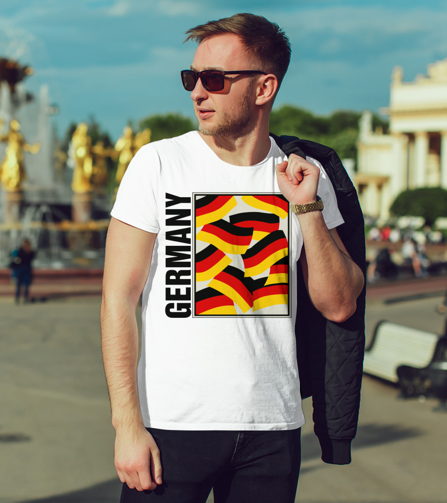 Germany Bold Black Text With Vibrant Flag T-Shirt