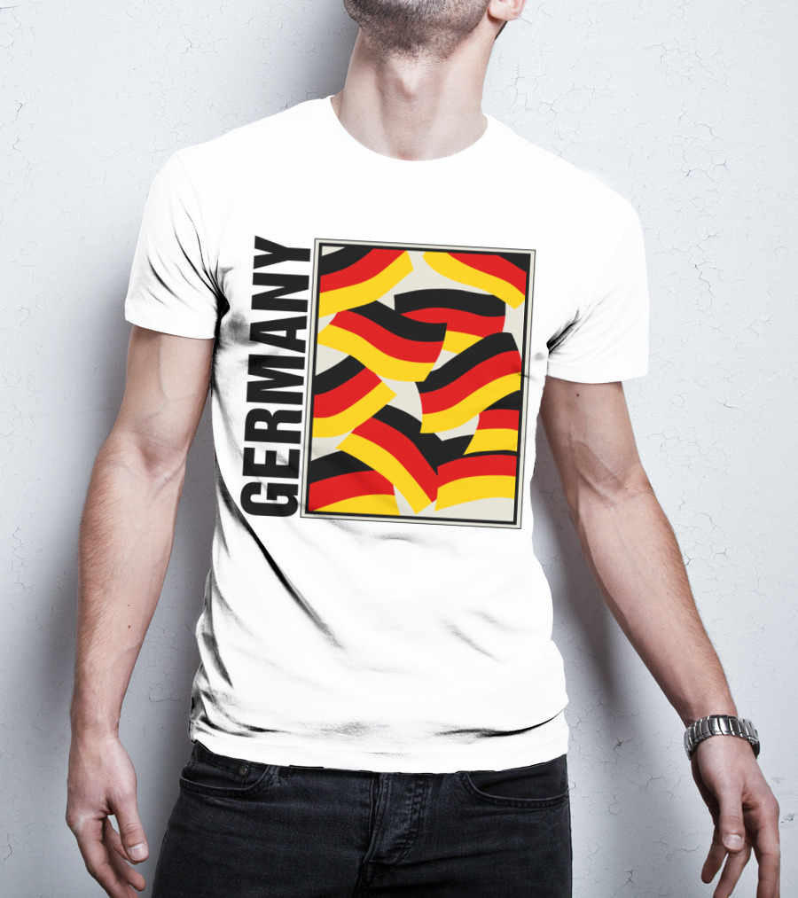 Germany Bold Black Text With Vibrant Flag T-Shirt