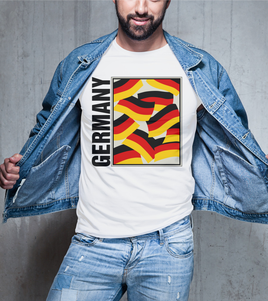 Germany Bold Black Text With Vibrant Flag T-Shirt