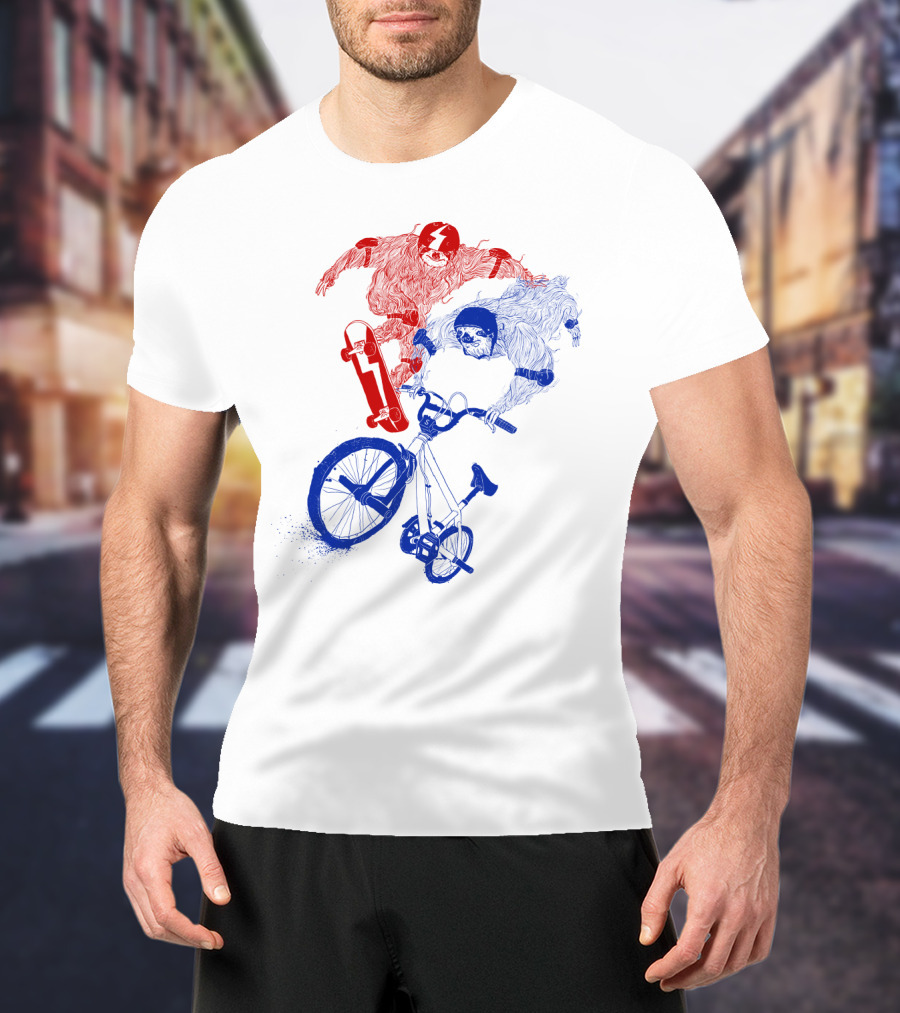 Sloth Air Extreme Skateboarding And BMX Action T-Shirt