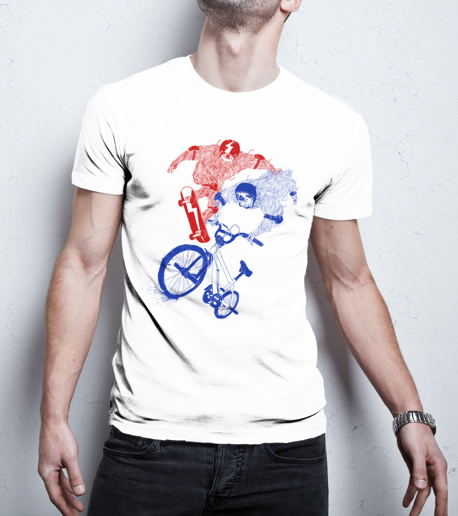 Sloth Air Extreme Skateboarding And BMX Action T-Shirt