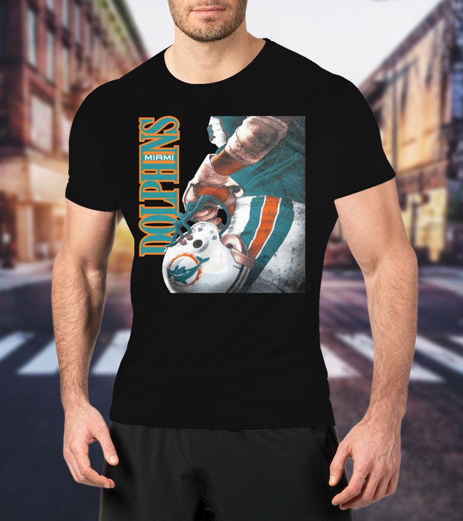 Miami Dolphins Football Helmet T-Shirt