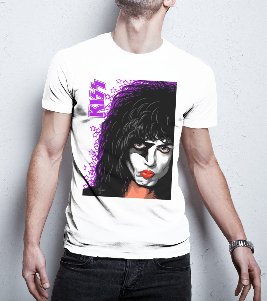 KISS Paul Stanley Starchild Icon With Purple Stars T-Shirt