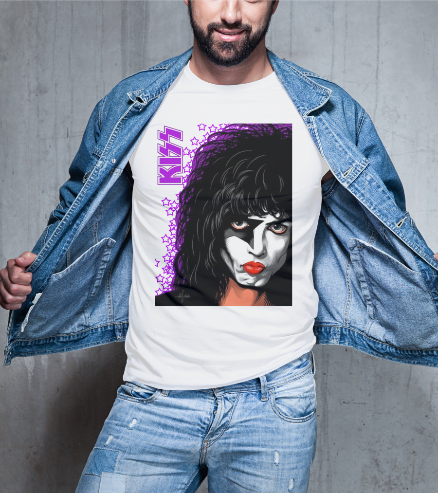 KISS Paul Stanley Starchild Icon With Purple Stars T-Shirt