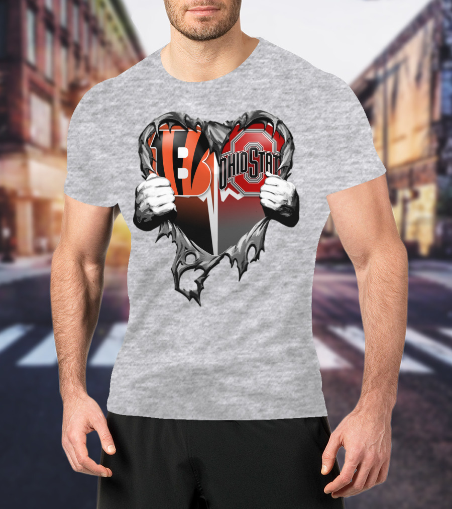 Bengals Ohio State Heart Rip Through T-Shirt