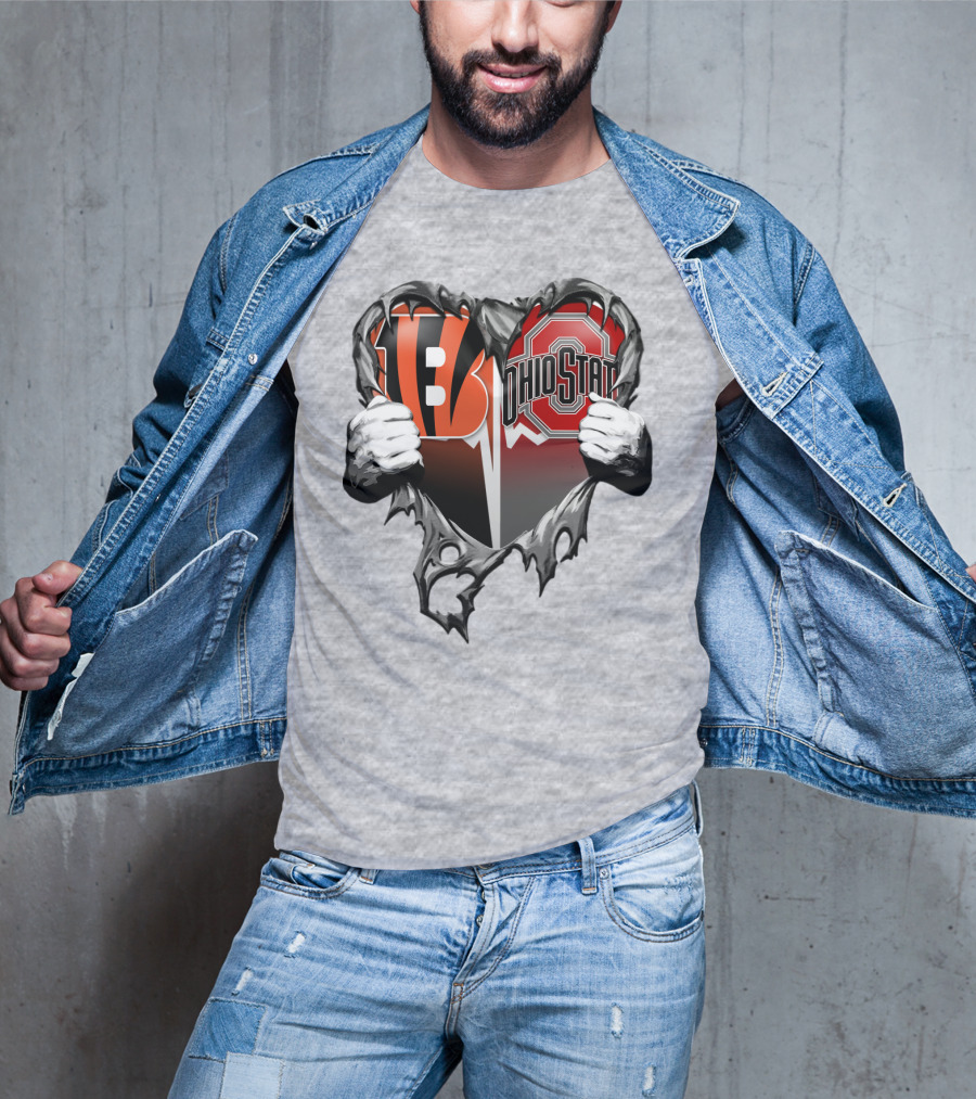 Bengals Ohio State Heart Rip Through T-Shirt