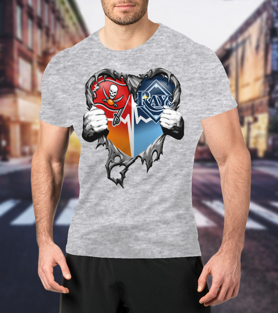 Tampa Bay Buccaneers Rays Heart T-Shirt