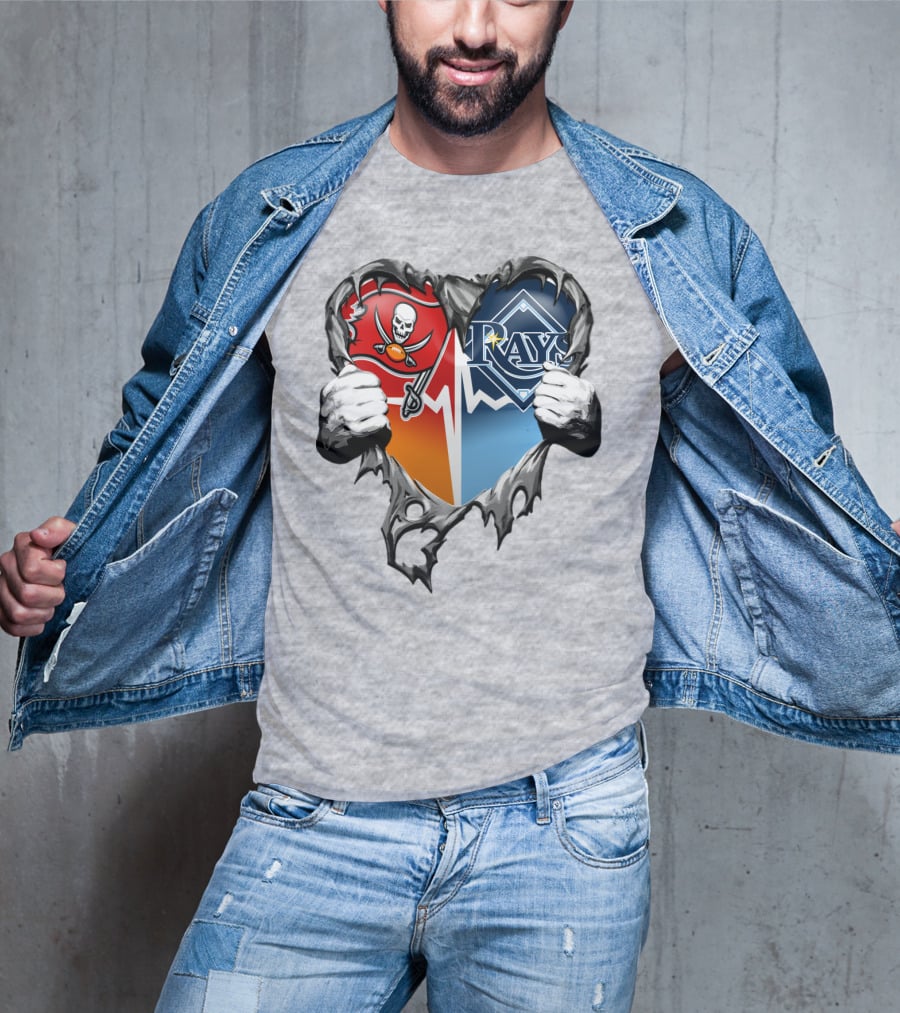 Tampa Bay Buccaneers Rays Heart T-Shirt