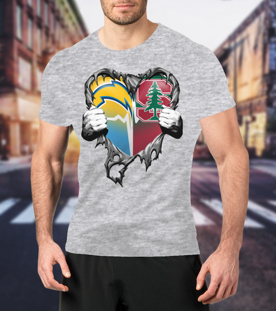 Los Angeles Chargers Stanford Tree Heart T-Shirt