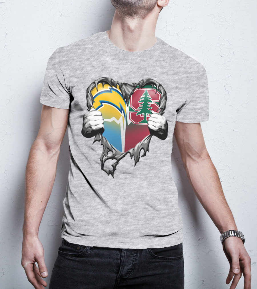Los Angeles Chargers Stanford Tree Heart T-Shirt