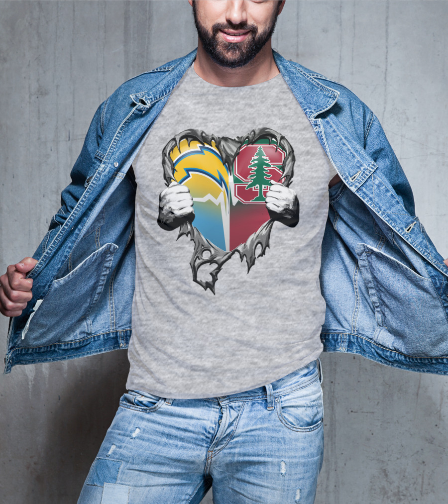 Los Angeles Chargers Stanford Tree Heart T-Shirt
