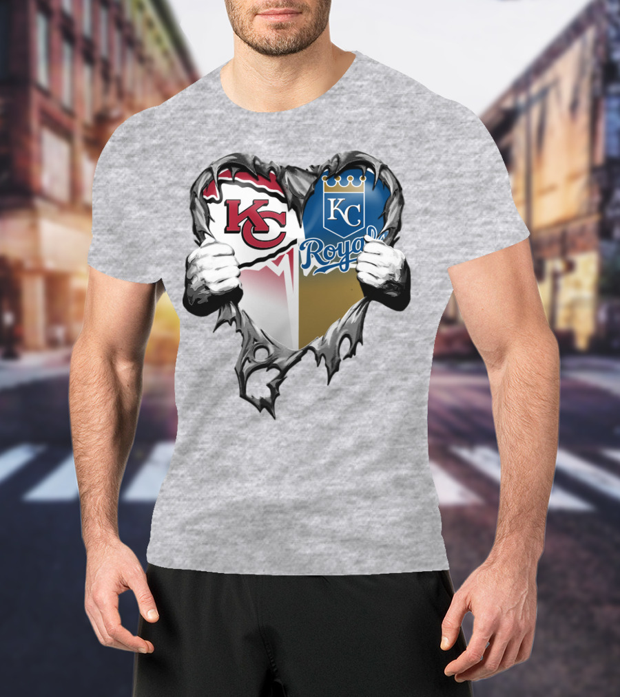 Kc Chiefs And Kc Royals Heart T-Shirt