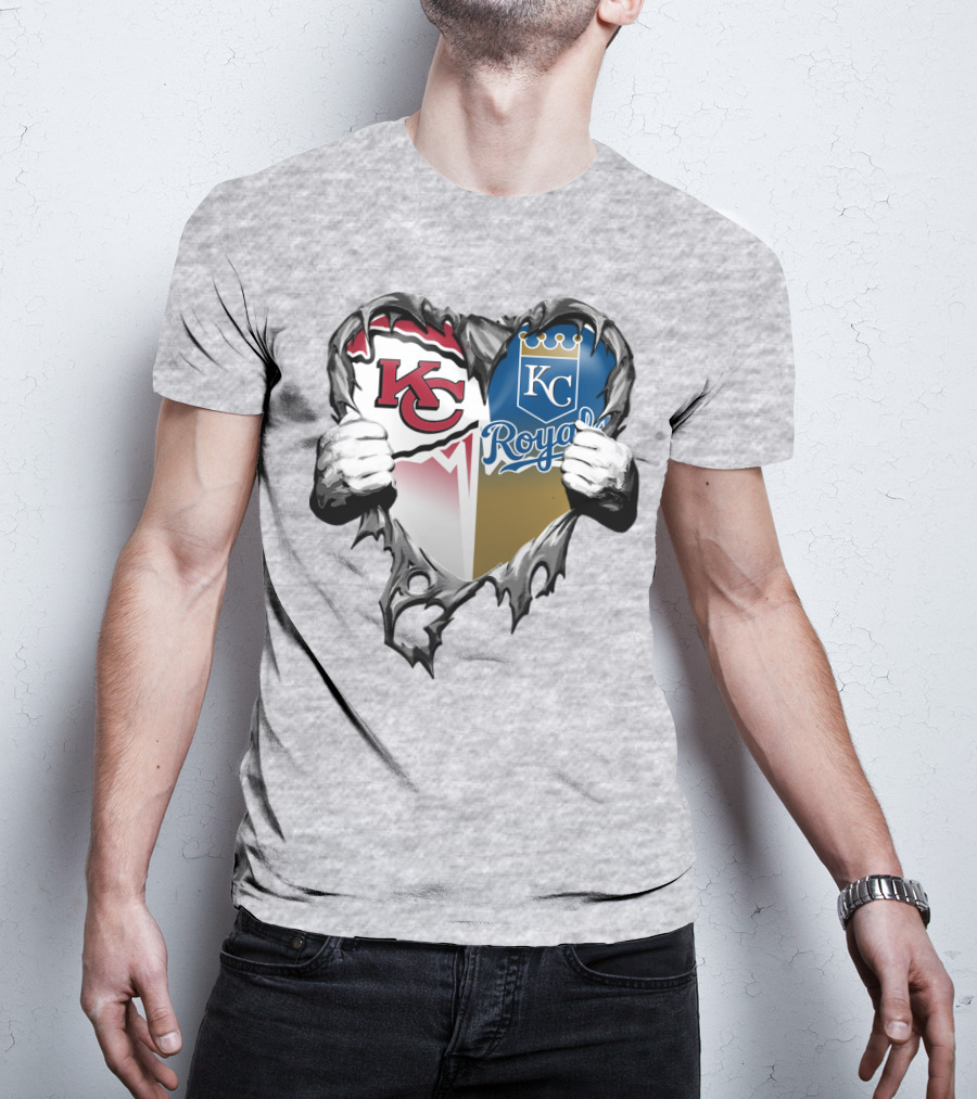 Kc Chiefs And Kc Royals Heart T-Shirt