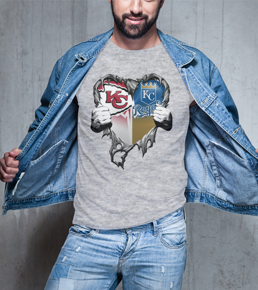 Kc Chiefs And Kc Royals Heart T-Shirt
