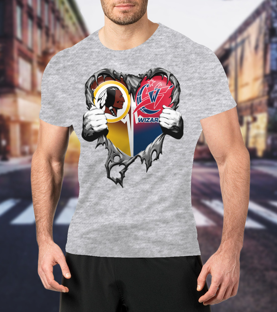 Washington Redskins Wizards Heart T-Shirt