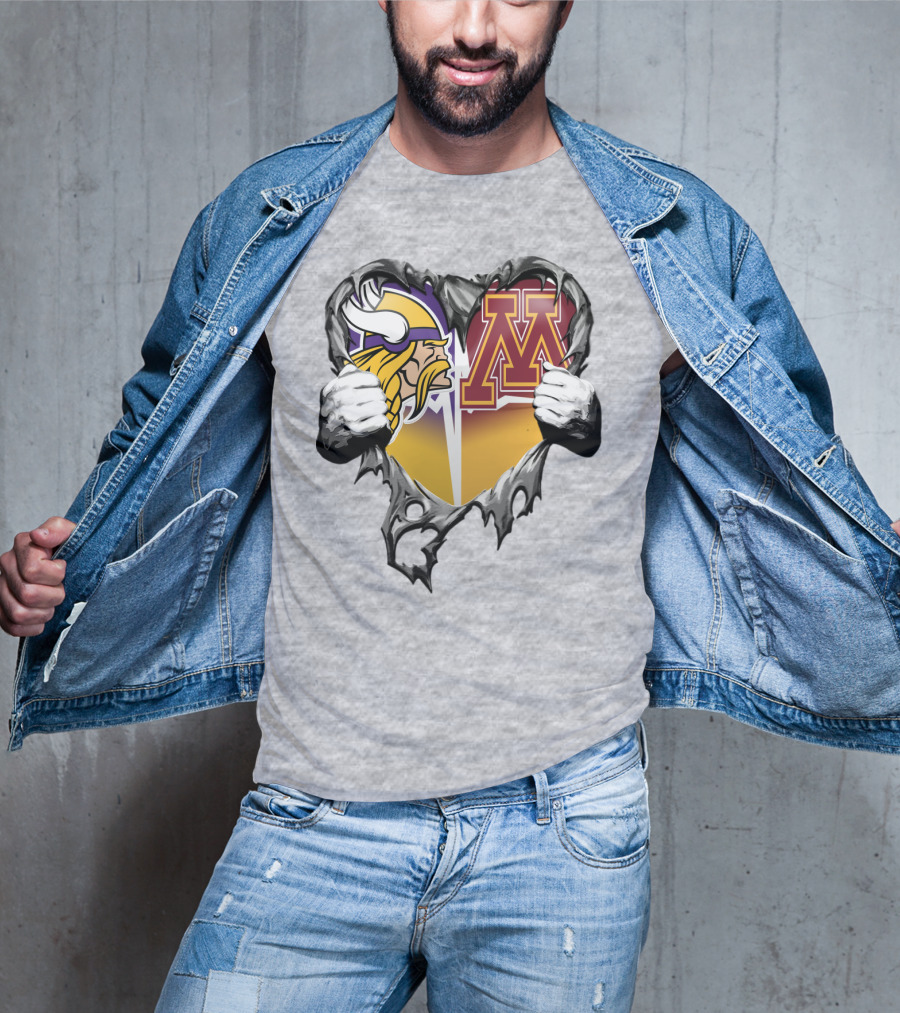 Vikings Minnesota Split Heart T-Shirt